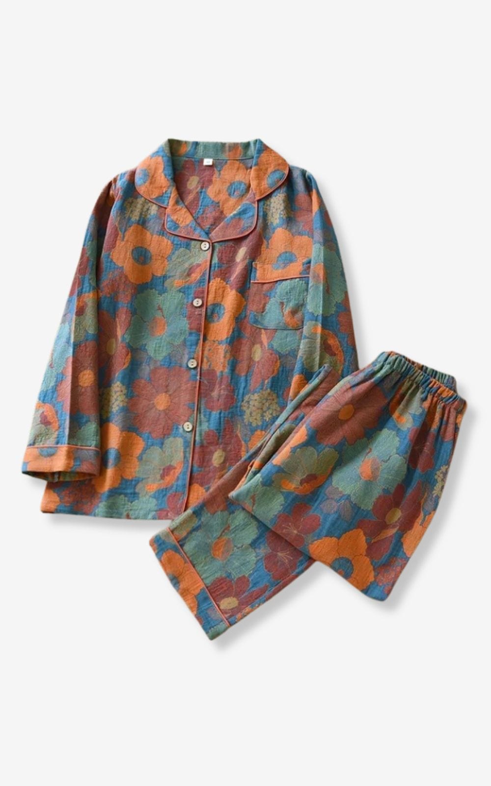 Pyjama Femme | Gaze de Coton Automne Éthéré / M