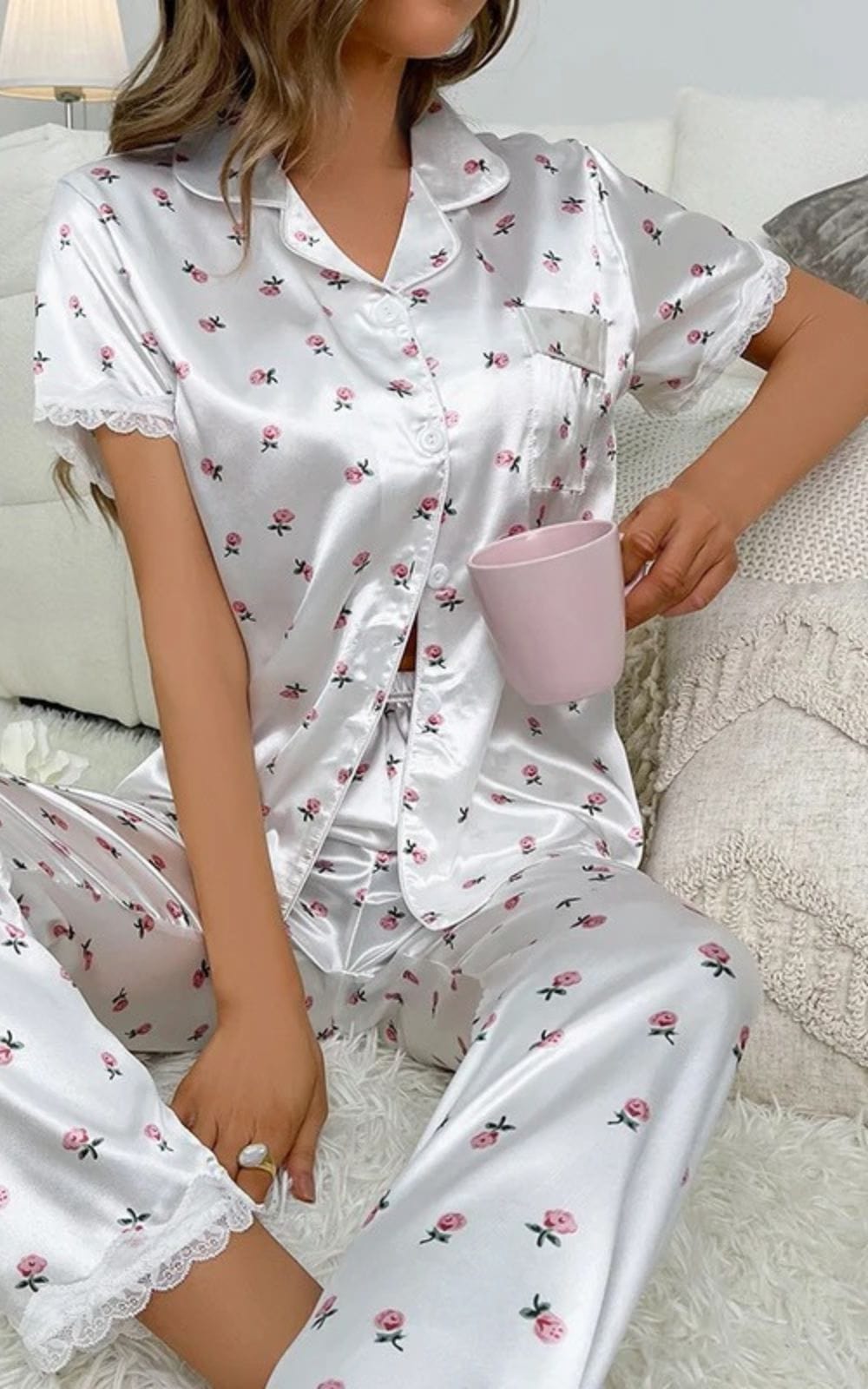 Pyjama Satin de Soie pour Femme – Sweetvelle - Main Image