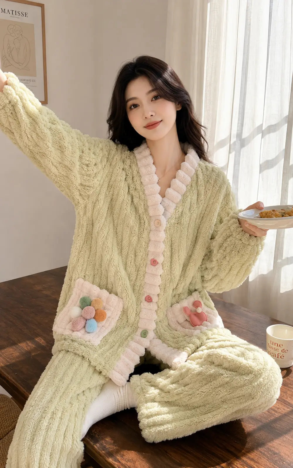 Pyjama pilou pilou en flanelle – Douceur cocooning pour l'hiver
