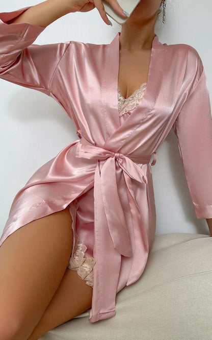Chemise de nuit | en satin pour femme 