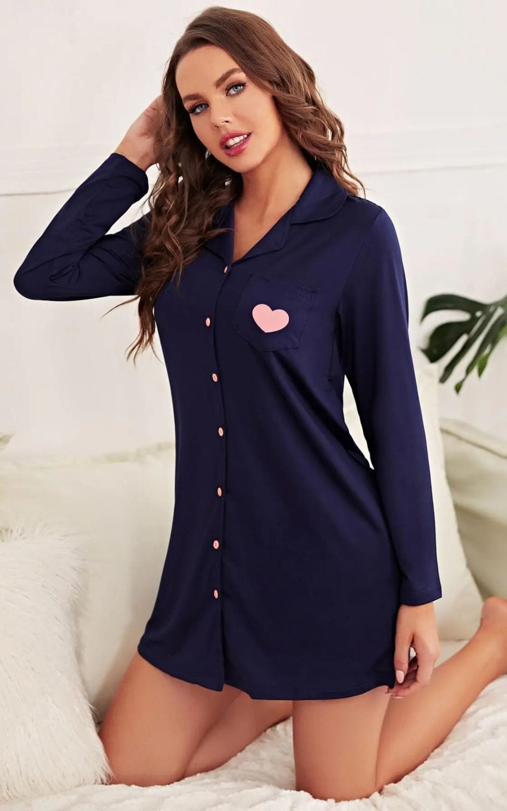 Chemise de Nuit Femme | avec Patte de Boutonnage 