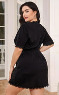 Pyjama court noir femme avec dentelle, confortable et élégant pour détente à la maison