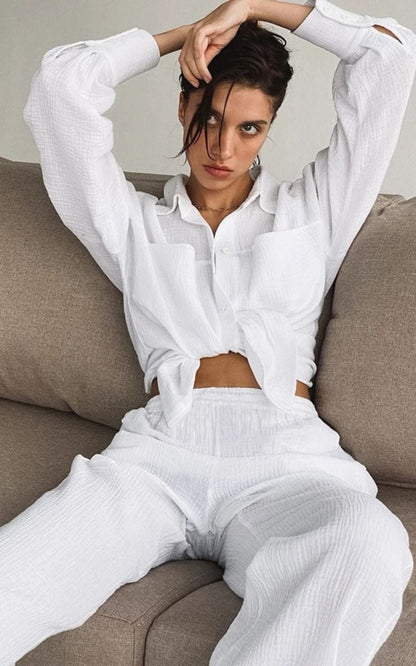 Ensemble de Pyjama Femme | en Gaze de Coton Bio 