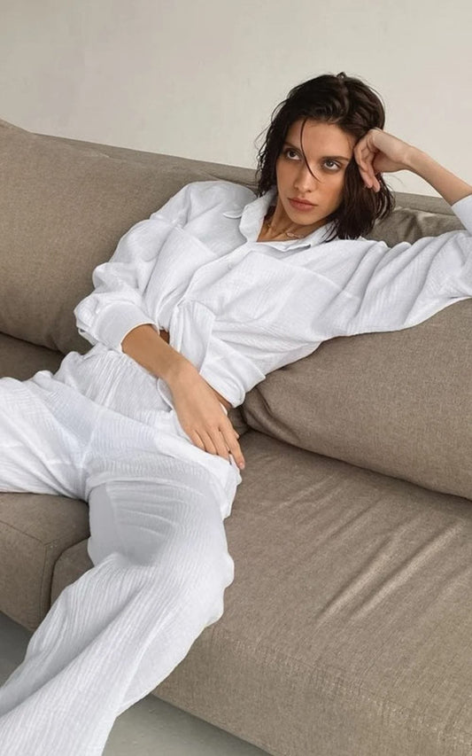 Ensemble de Pyjama Femme | en Gaze de Coton Bio 