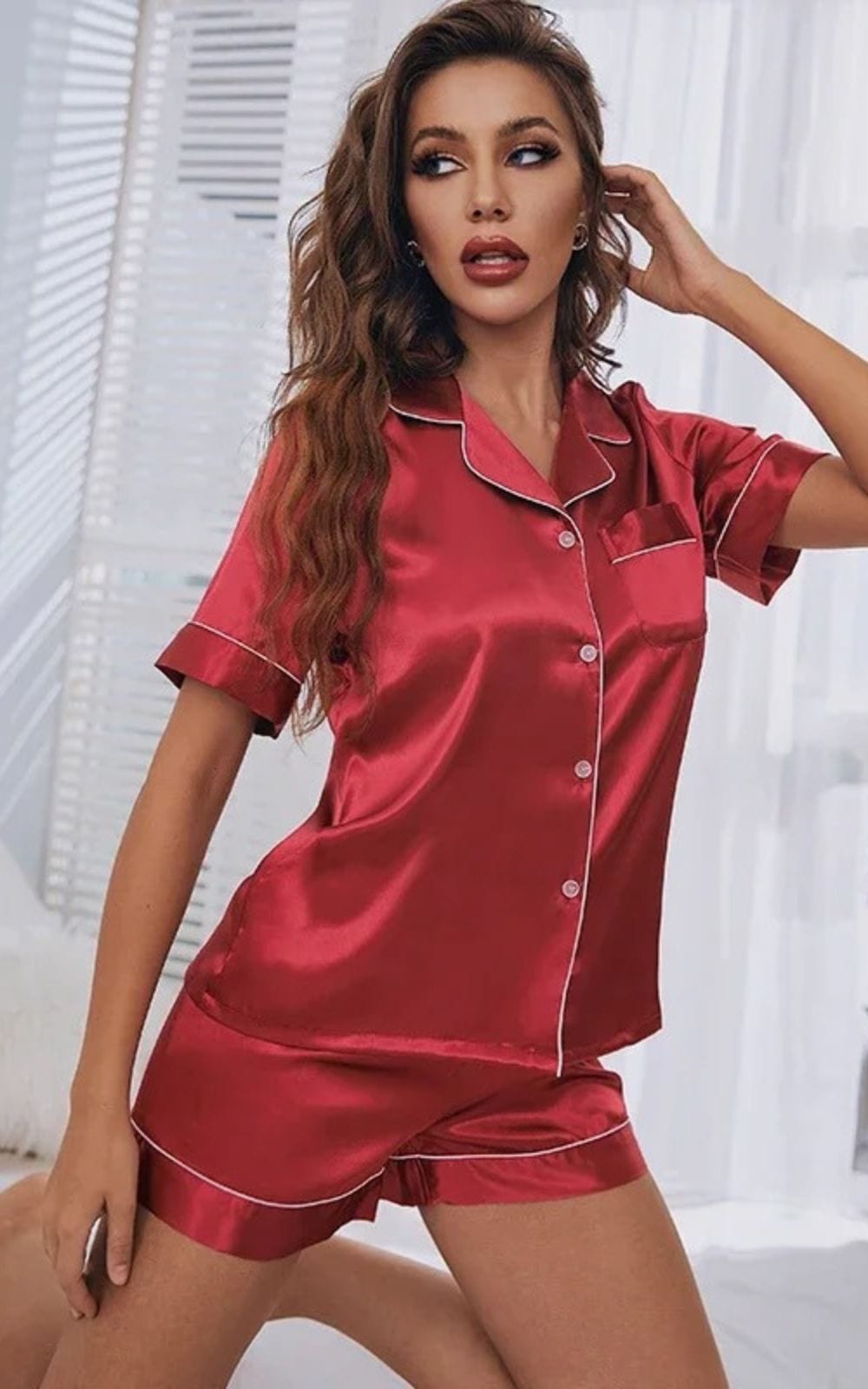  Ensemble Pyjama en Satin de Soie | Femmes 