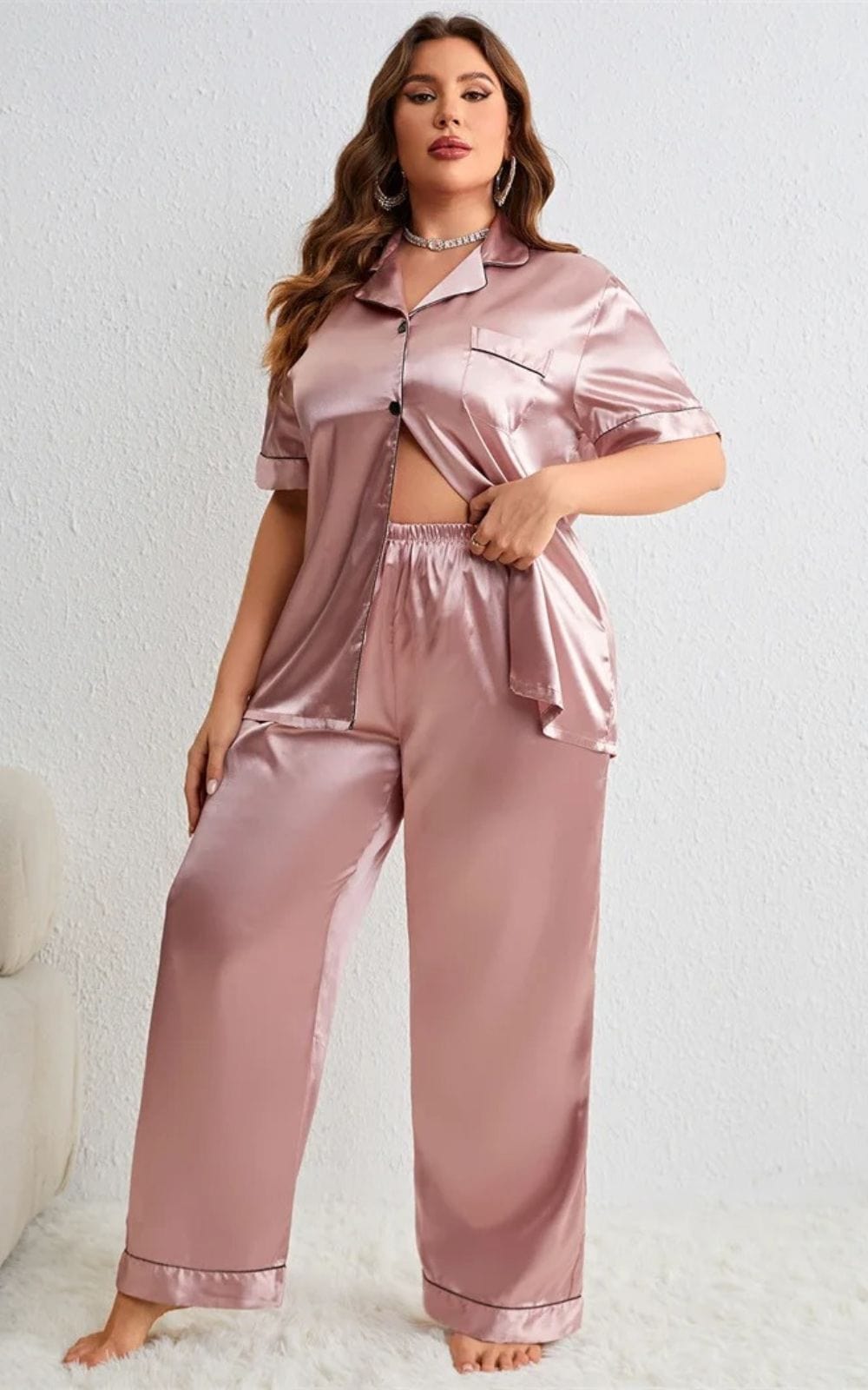 Ensemble Pyjama Femme Grande Taille | en Soie 