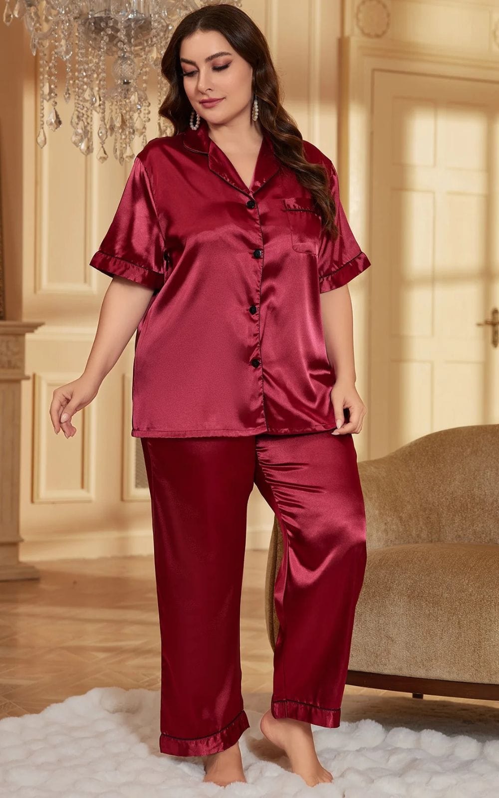 Ensemble Pyjama Femme Grande Taille | en Soie 