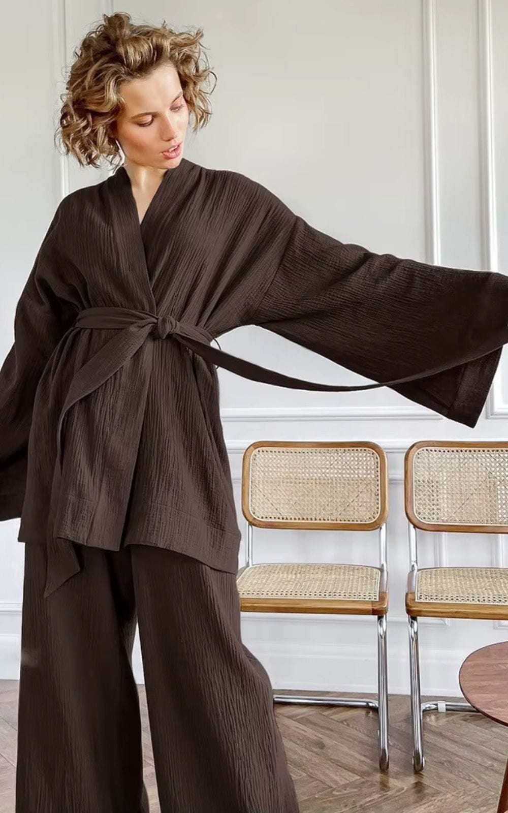 Ensemble Pyjama Kimono pour Femme  Séquoia / S
