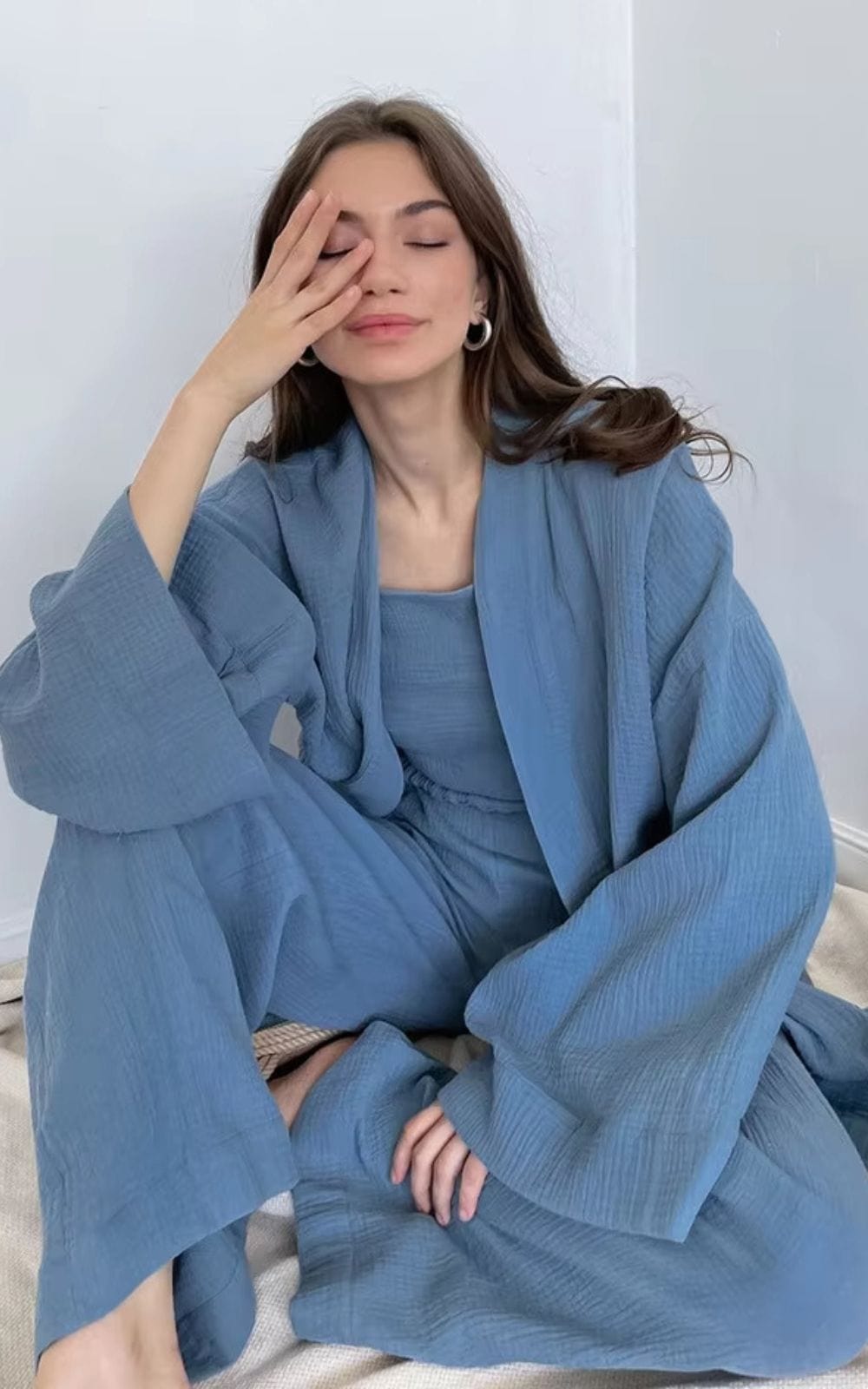 Ensemble Pyjama Kimono pour Femme  Brume / S