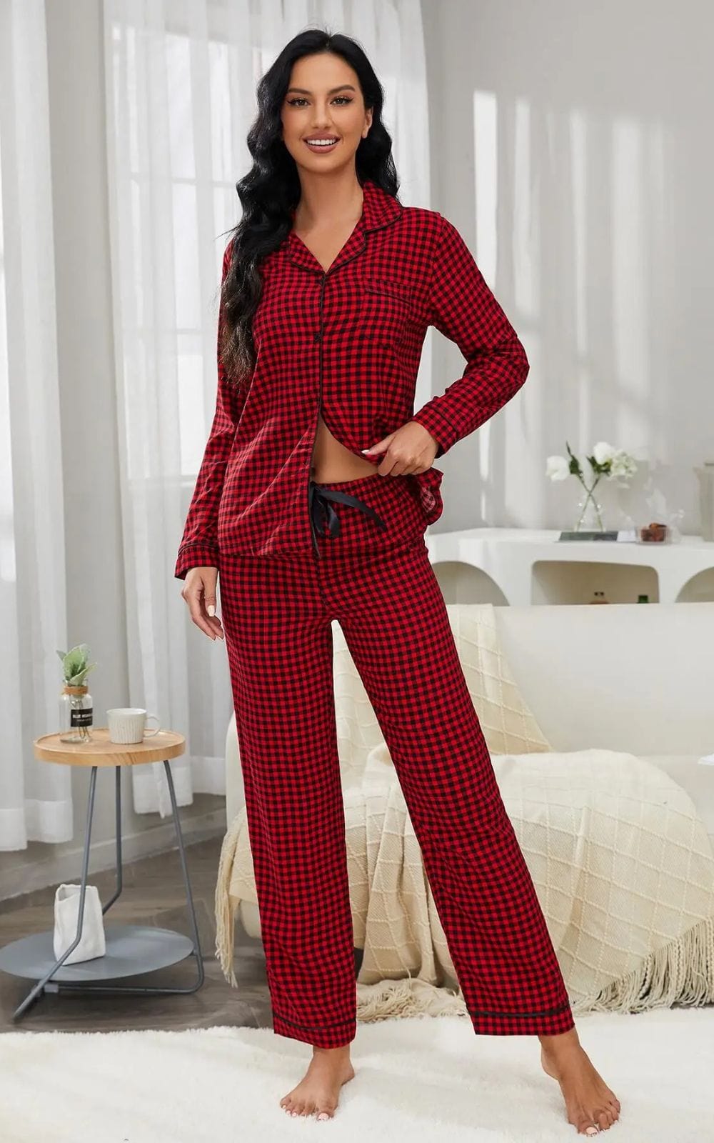 Pyjama à Carreaux Rouge | Femme 