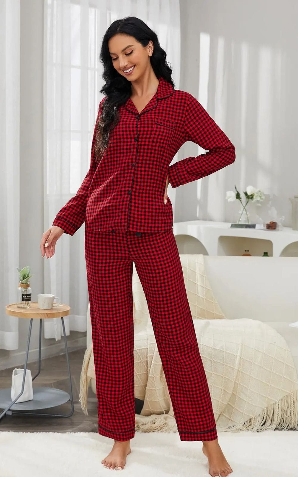 Pyjama à Carreaux Rouge | Femme 