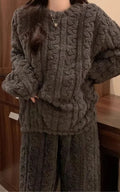 Pyjama Chaud Femme | Polaire  GRAY / convient aux silhouettes de 40 kg à 70 kg
