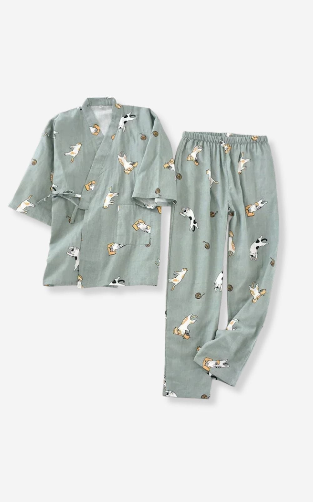 Pyjama Kimono Femme | Modèle #SoftKimono Jade Clair / M