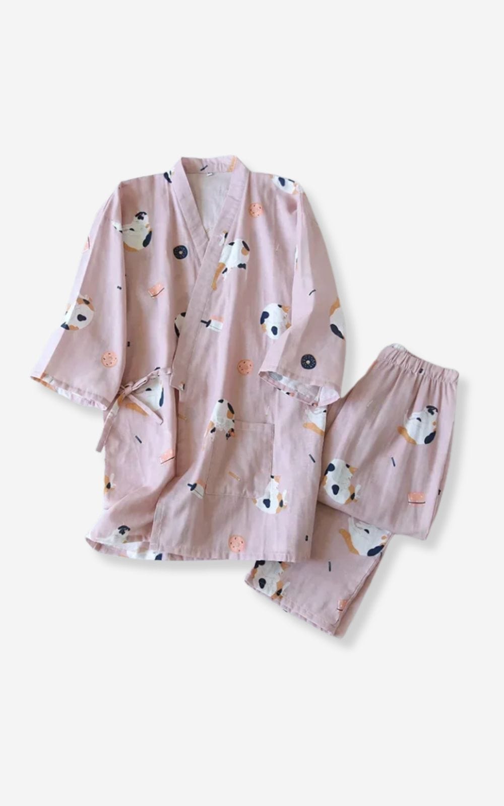 Pyjama Kimono Femme | Modèle #SoftKimono Neko / M